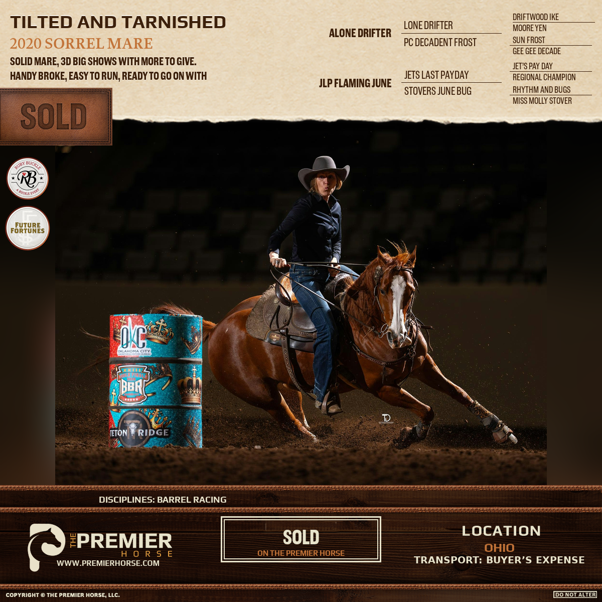 Tilted And Tarnished sold advertisement