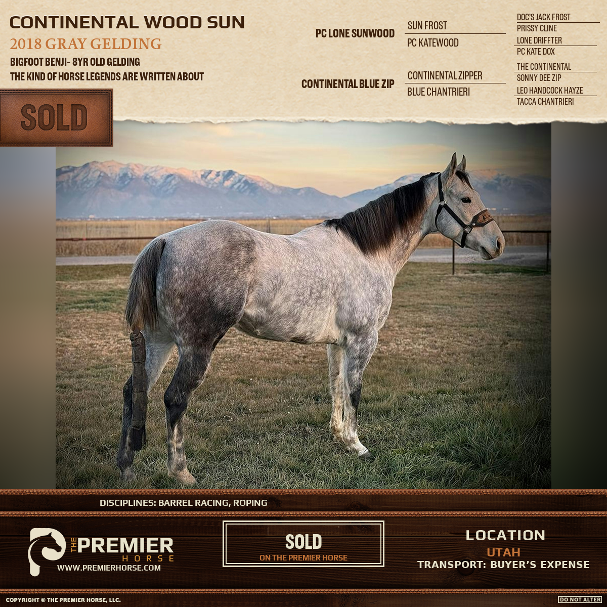 Continental Wood Sun sold advertisement