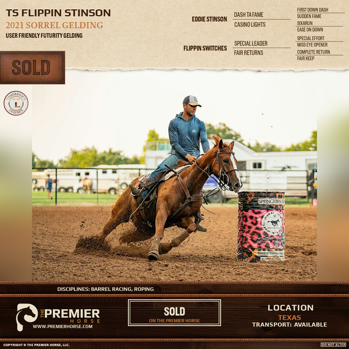 Ts Flippin Stinson sold advertisement