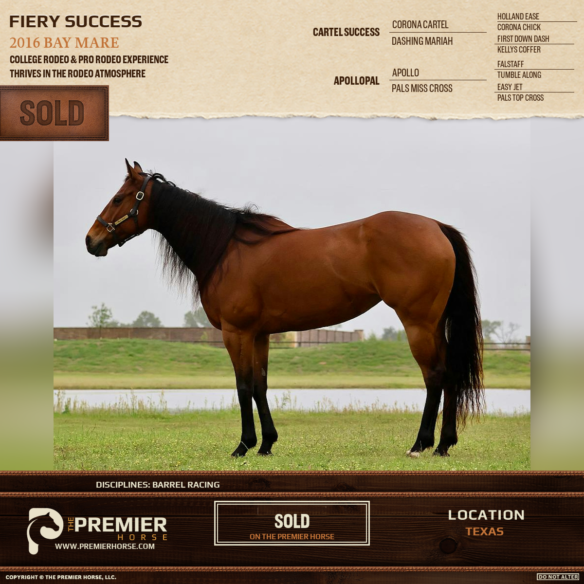 Fiery Success sold advertisement