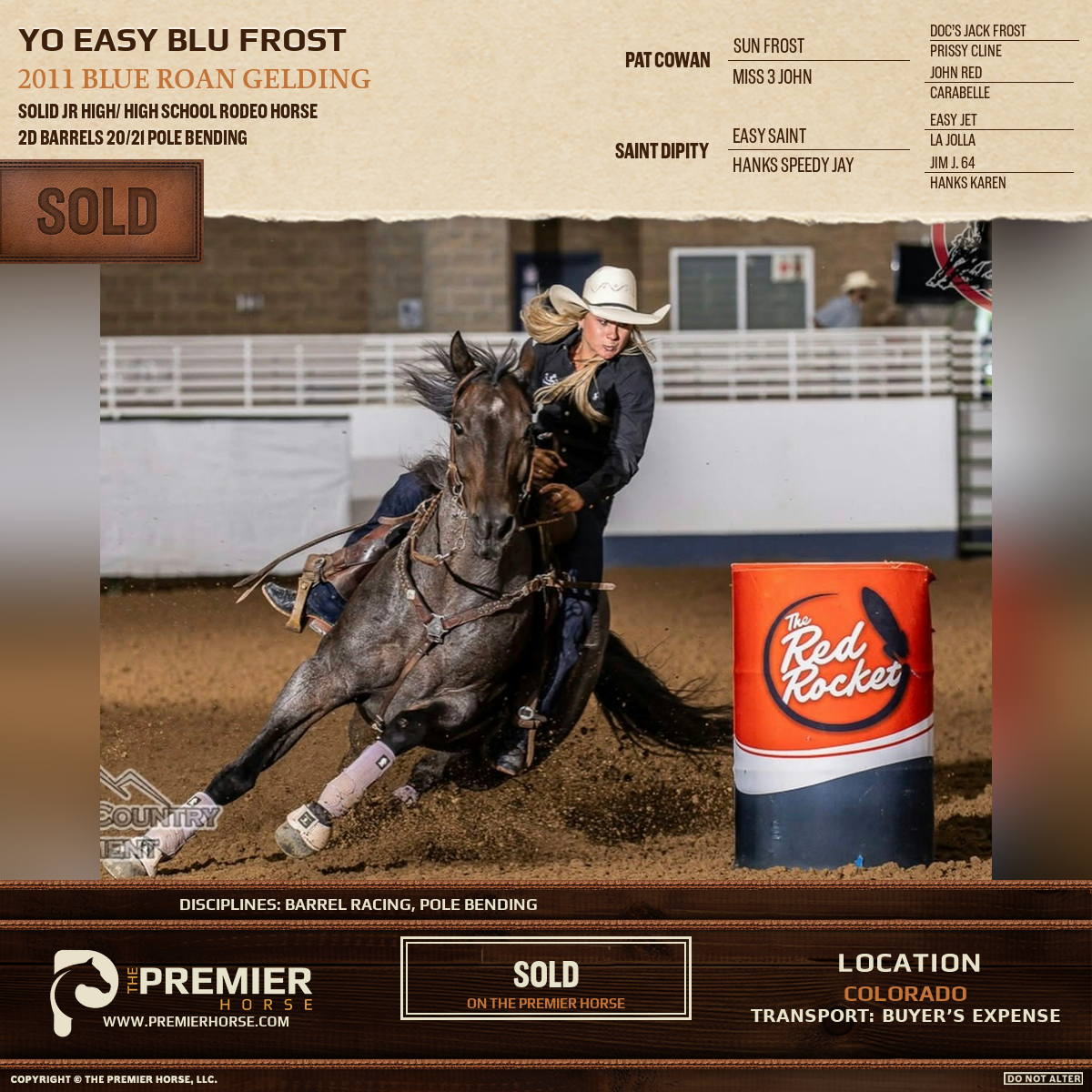Yo Easy Blu Frost sold advertisement