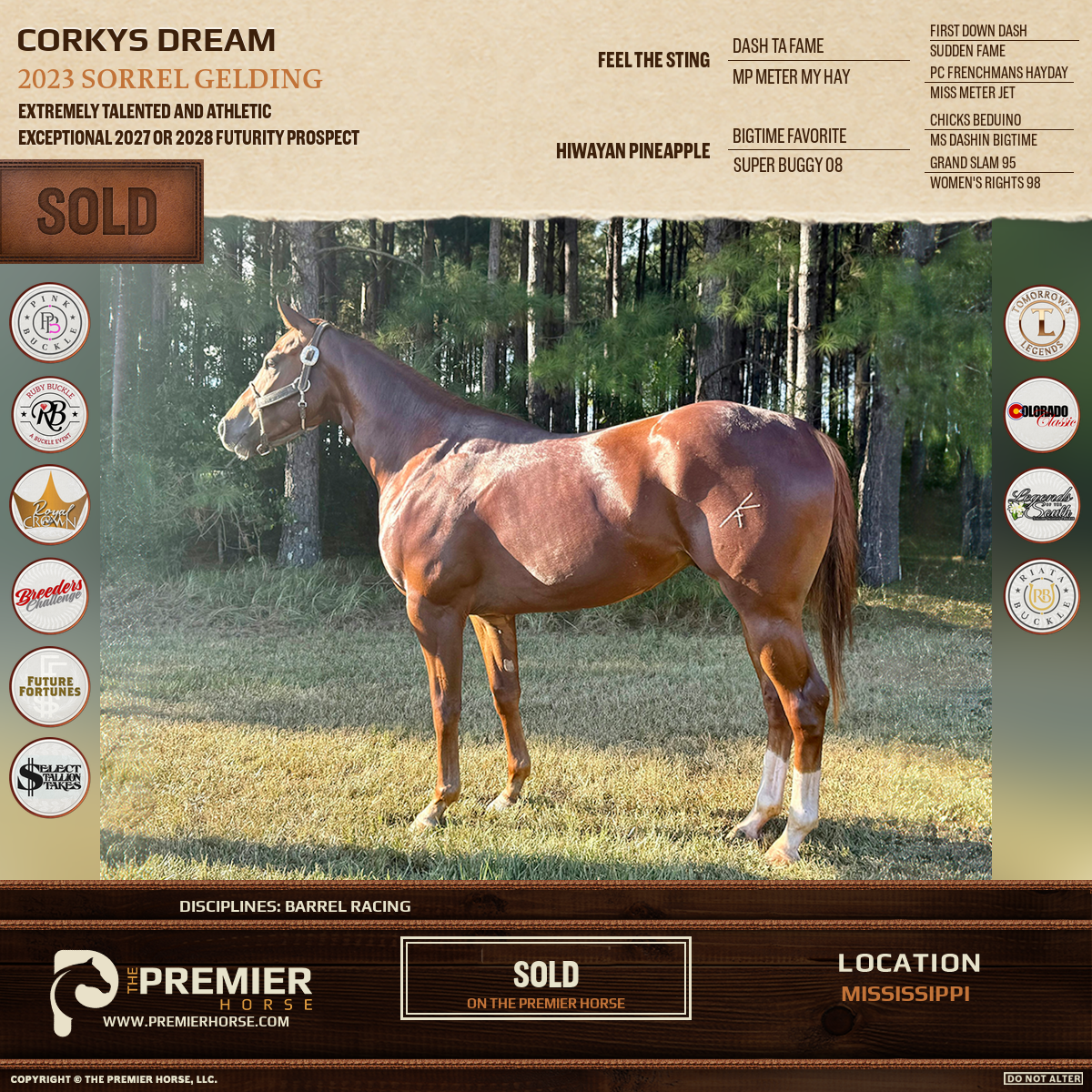 Corkys Dream sold advertisement